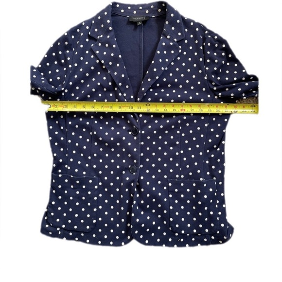Talbots Navy White Polka Dot Blazer Jacket Women’s XL - Picture 8 of 10